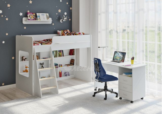 Кровать чердак Легенда 26.6 белая