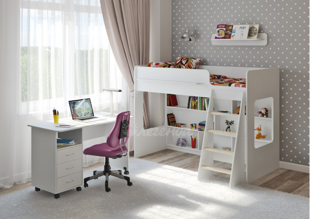 Кровать чердак Легенда 26.6 белая